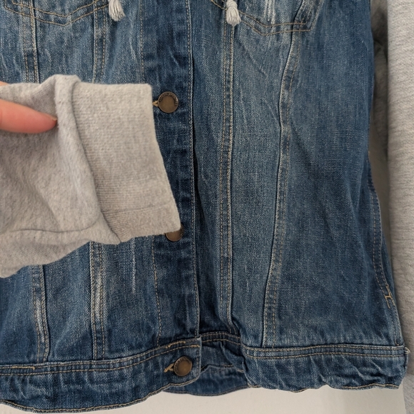 Life In Progress Hooded Jean Jacket Size M - Picture 3 of 6